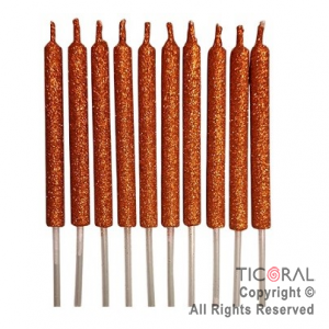 VELA LISA GIBREADA COBRE CON PINCHE X 10